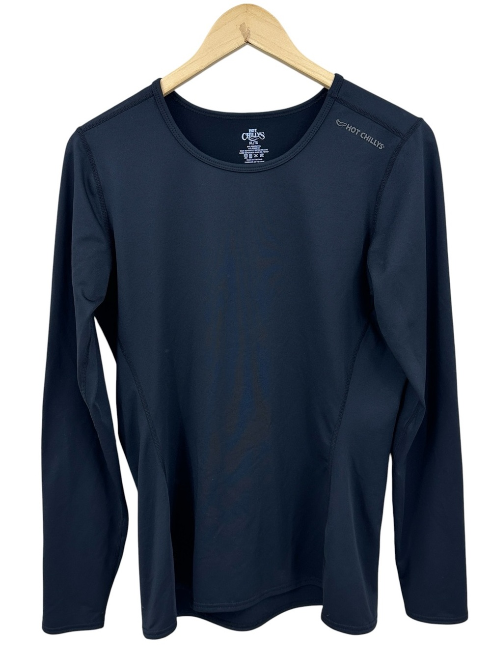 HOT CHILLYS Top Base Layer Crewneck Microfleece Lined Black